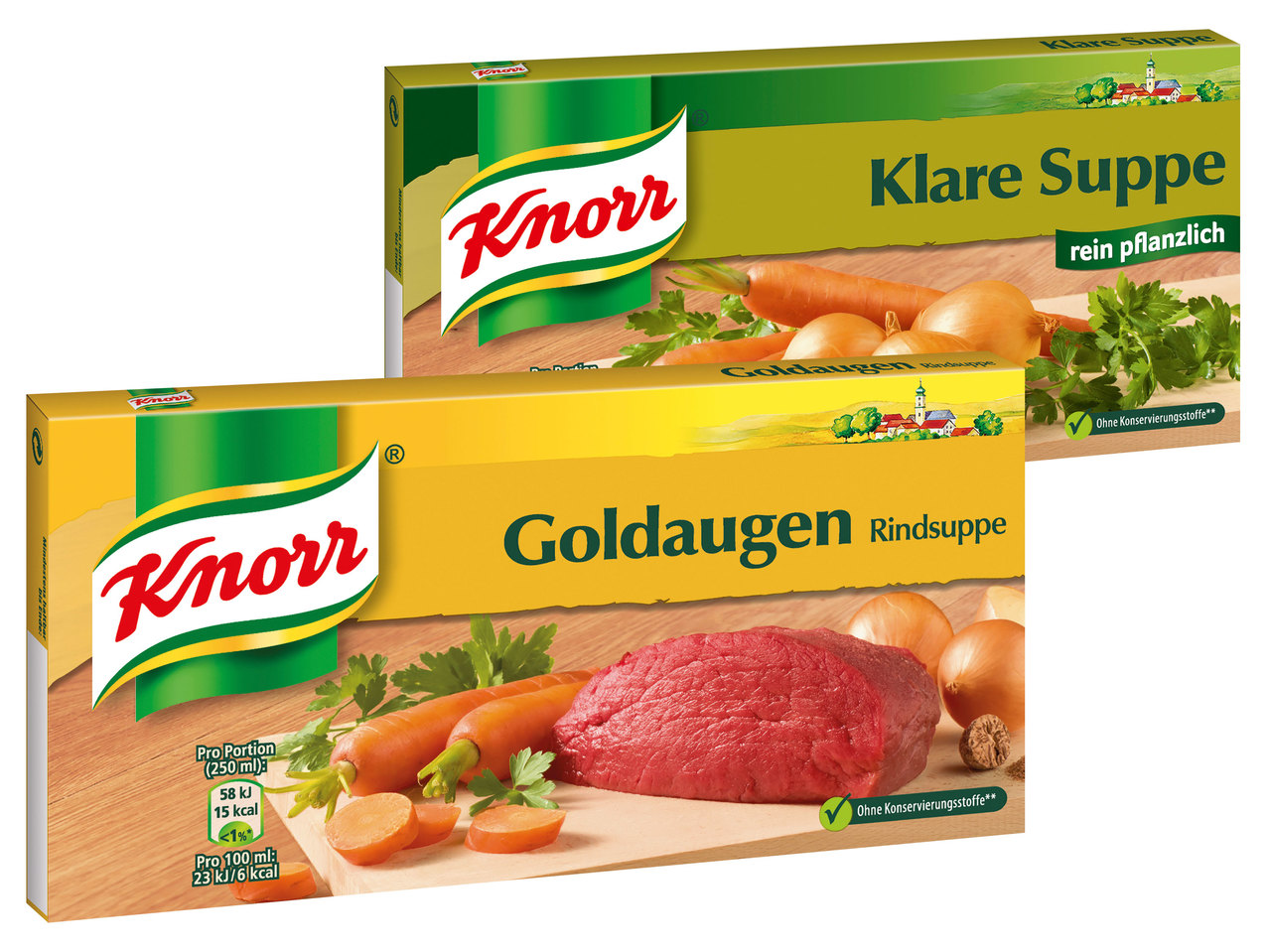 KNORR Goldaugen Rindsuppe/Klare Suppe oder Gemüsesuppe