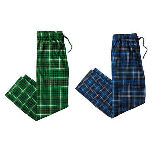 2 Pack Men's Sleep Pants - Green & Blue, XL