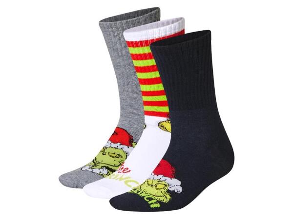 Dámské / Pánské ponožky Grinch, 3 páry