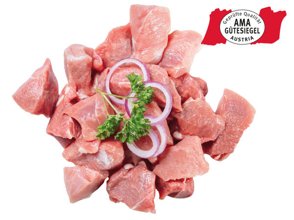 Frisches Schweinefleisch gewürfelt