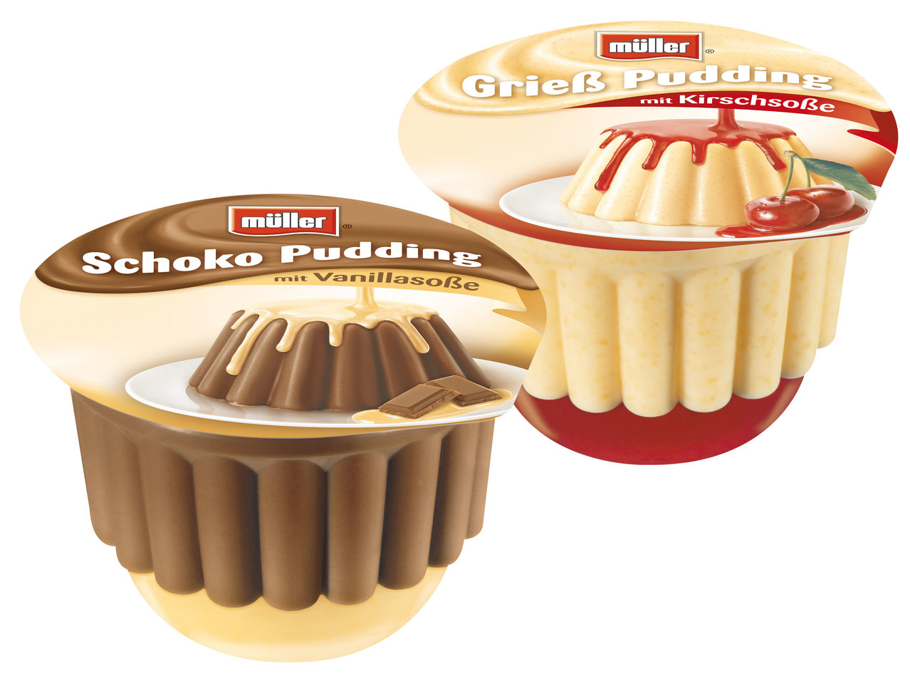 MÜLLER Pudding mit Soße