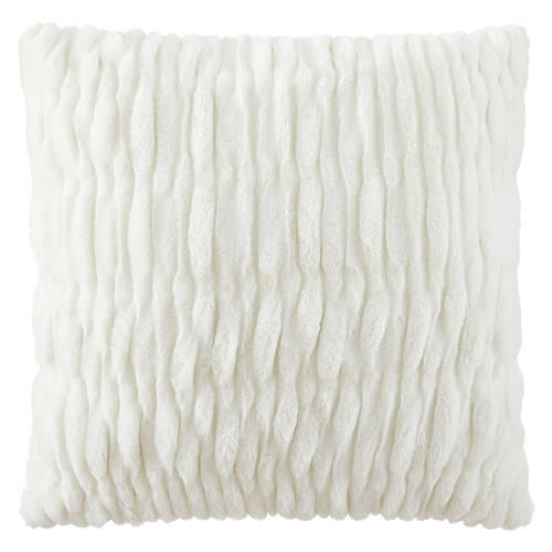20" x 20" Cozy Accent Pillow, White Ruched
