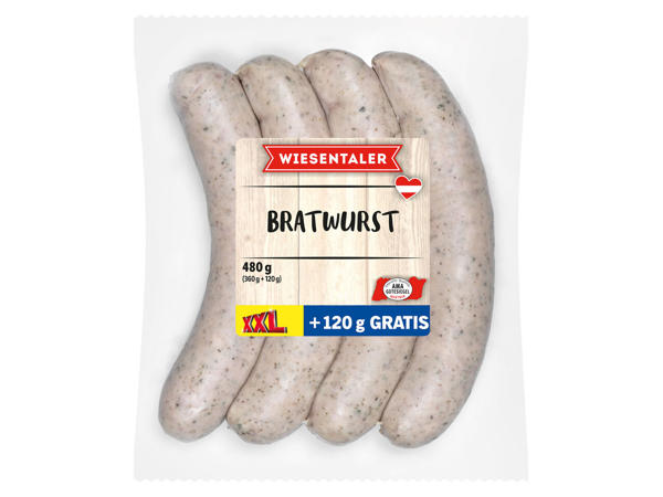 WIESENTALER Bratwurst 360 g + 120 gratis