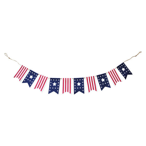 KIRKTON HOUSE Red, White & Blue Flag Americana Garland
