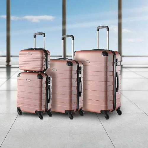MONZANA Hartschalenkoffer-Set Essential + Beautycase, 4-teilig Rose