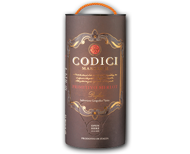 CODICI MASSERIE Bag-in-Tube Primitivo Merlot IGT