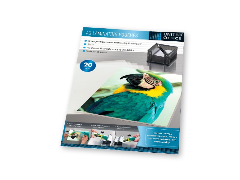United Office A3 Laminating Pouches