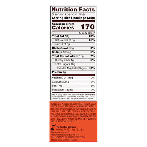 Peanut Butter Pumpkin Shaped Chocolate, 6 count