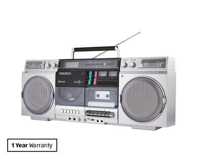 Bluetooth Boombox with CD Player and Cassette Deck