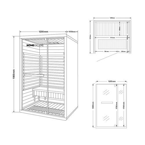 HOME DELUXE Infrarotkabine Nero M