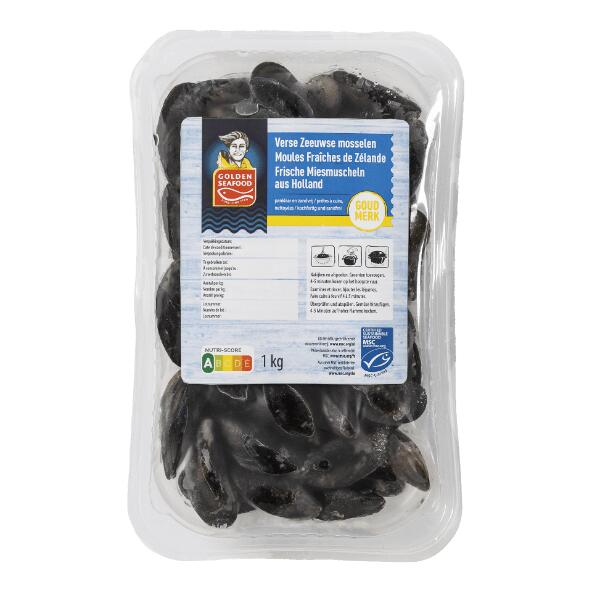 GOLDEN SEAFOOD(R) 				Frische seeländische „Goudmerk"-Muscheln, 1 kg