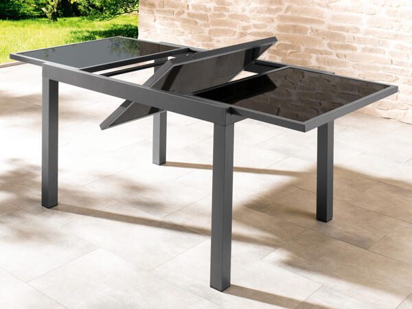 Ausziehbarer-Aluminium-Gartentisch