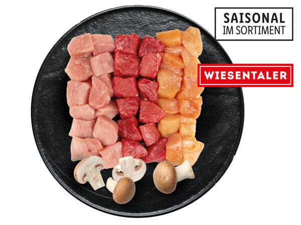 Frische Fondue-Platte gemischt