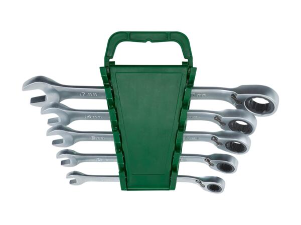 Ratchet spanner set, 5 or 6 pieces