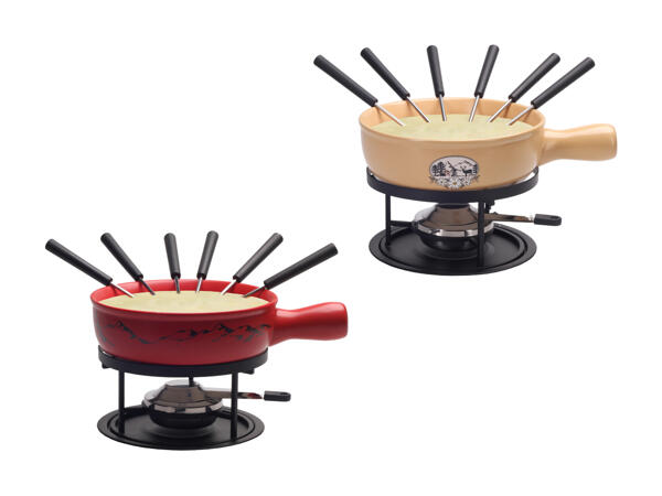 Set pour fondue au fromage en céramique, 9 pièces