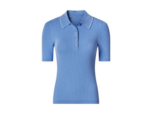 ESMARA Ribstrikket poloshirt