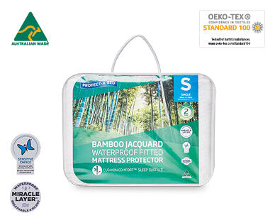Protect-A-Bed(R) Bamboo Jacquard Waterproof Fitted Mattress Protector – Single Size