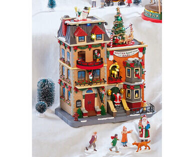 Lemax Musical Village Scene - Santa's Rooftop Bash