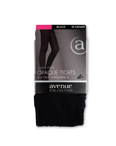 Black 40 Denier Tights 3 Pack