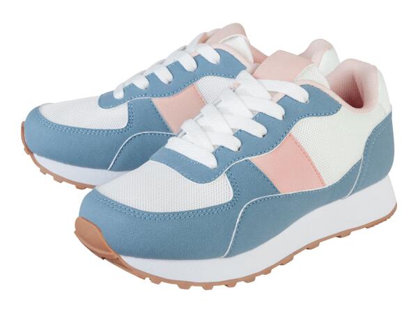 Kids' White & Blue Trainers