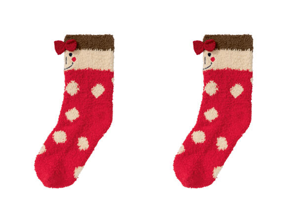 Girls' Fluffy Christmas Socks