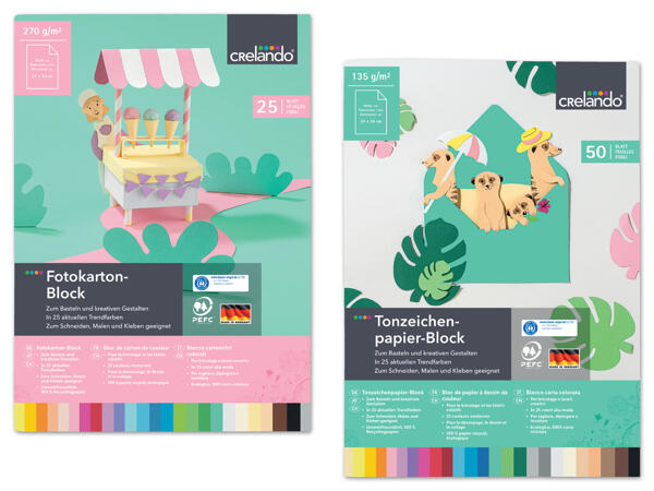 Fotokarton-/ Tonzeichenpapier-Block