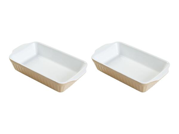 Livarno Home Beige Stoneware Oven Dish - Small - Set of 2