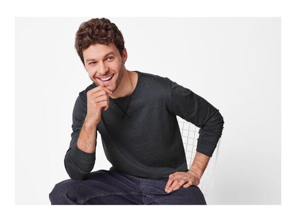 Esmara Men's Dark Grey Thermal Long-Sleeve Top