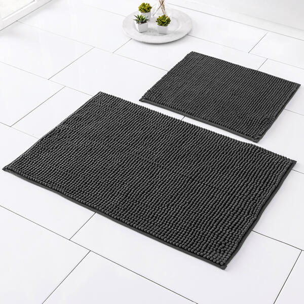 Chenille Badteppich 2er-Set