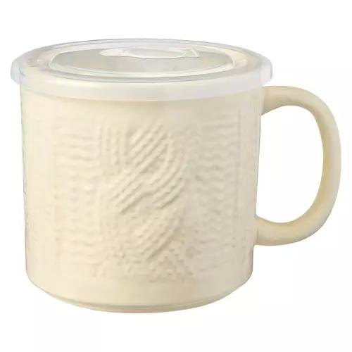 Soup Mug with Lid, White