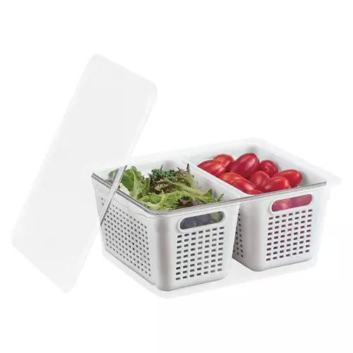 2 Pack Fridge Colander, White
