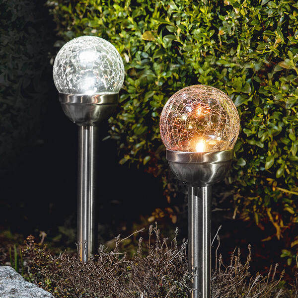 LED-Solar-Gartenleuchte 2er