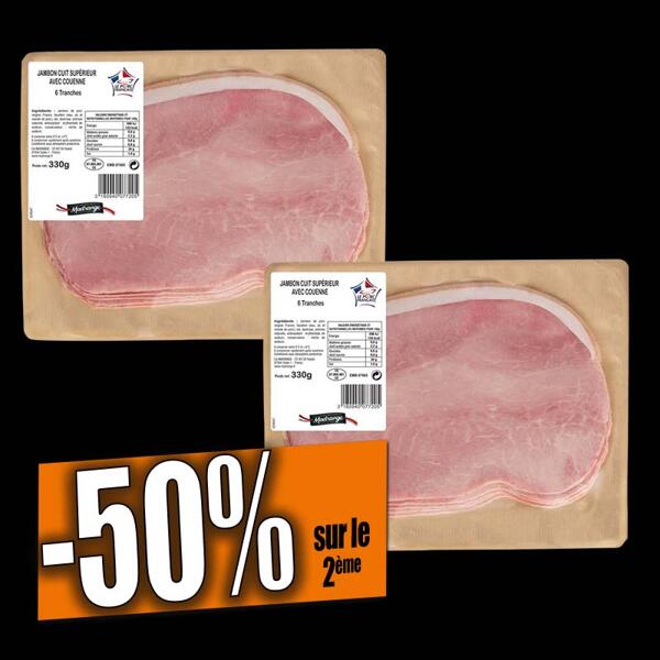 Jambon cuit supérieur avec couenne