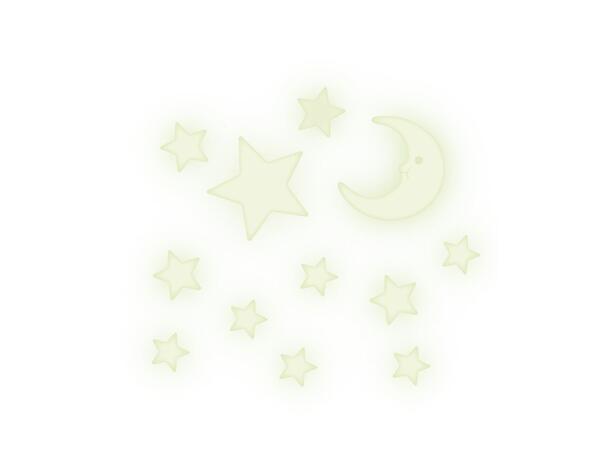 Crelando Glow In The Dark Moon & Stars Wall Stickers - 19 Pieces