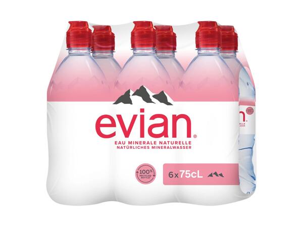 Eau minérale Evian avec bouchon sport