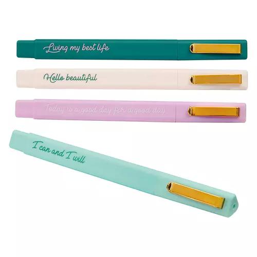 4 Pack Black Ink Quote Pens - Positive