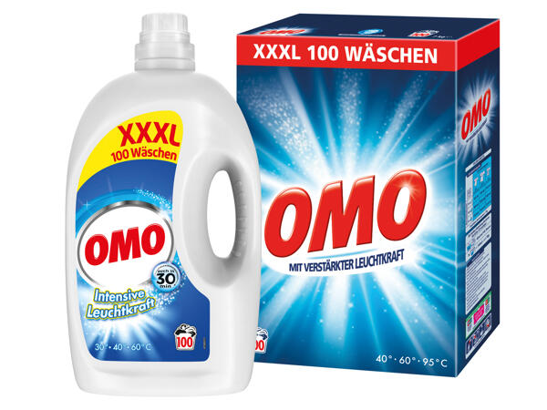 Omo Pulver oder Flüssigwaschmittel