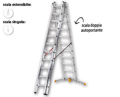 WORKZONE(R) Scala componibile in alluminio, 3 pezzi