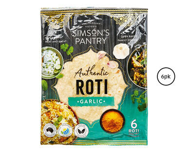 Simson's Pantry Garlic Roti 6pk/270g