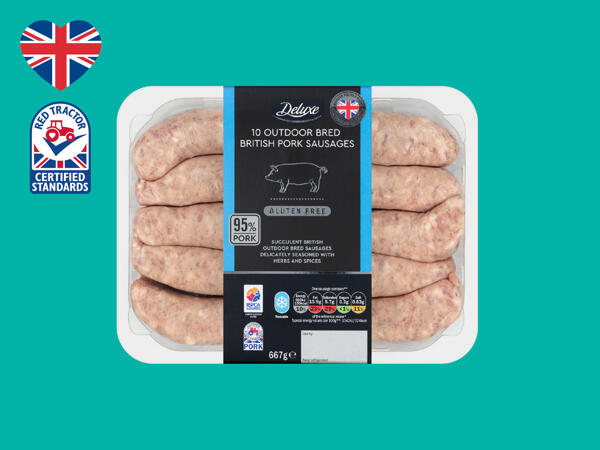 Deluxe 10 Outdoor-Bred British Pork Sausages