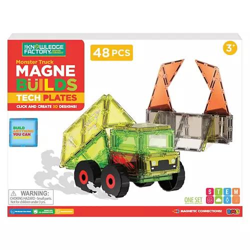 48 Piece Monster Truck Magnetic Tiles Build Plates