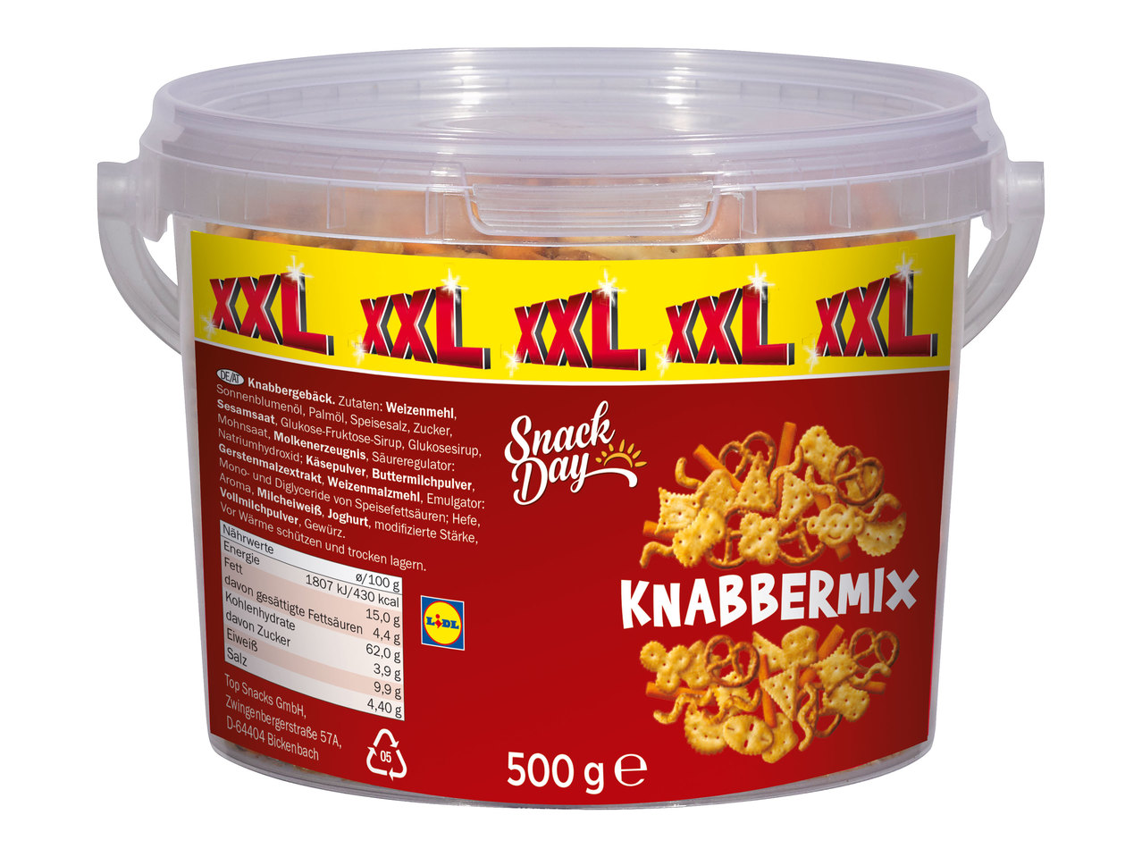 SNACK DAY Knabbermix im Kübel 500 g