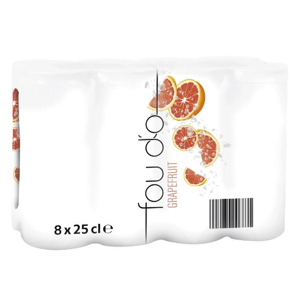 FOU D'O(R) 				Eau pétillante au goût de pamplemousse, 8 pcs