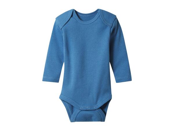 Lupilu Blue Baby Long-Sleeve Bodysuits - 3 Pack