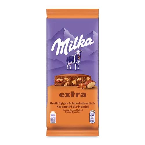 MILKA extra Tafeln, Karamell Mandel