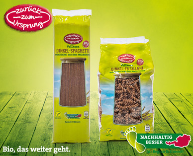 ZURÜCK ZUM URSPRUNG Österr. Bio-Dinkel-Vollkorn-Teigwaren