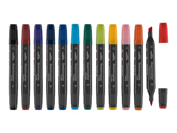 Vibrant Sketch Marker Set - 12 Pieces