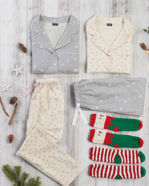 Avenue Flannel Heart Pyjamas
