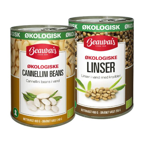 Økologiske cannellini beans eller linser