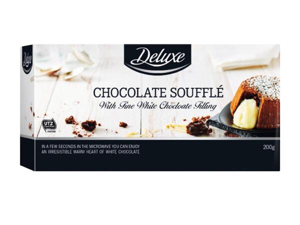 White Chocolate Filled Chocolate Souffle